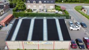 Installation photovoltaïque de 28800 Wc sur tôles trapèzeà Grâce-Hollogne